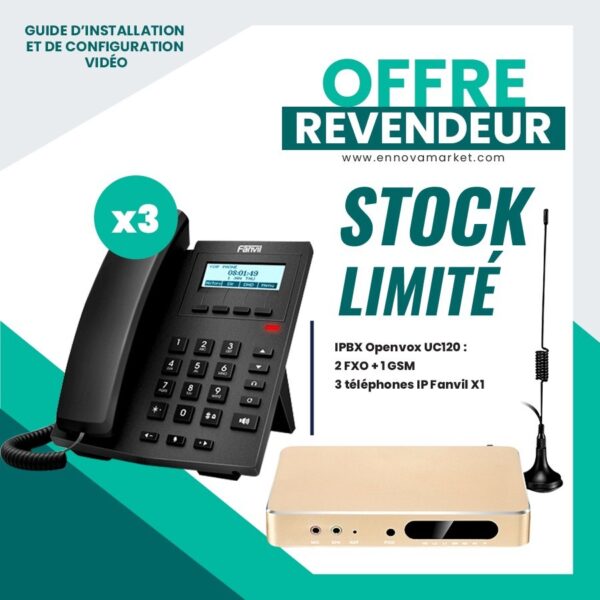 Pack OpenVox UC120 2FXO 1 GSM 3X1