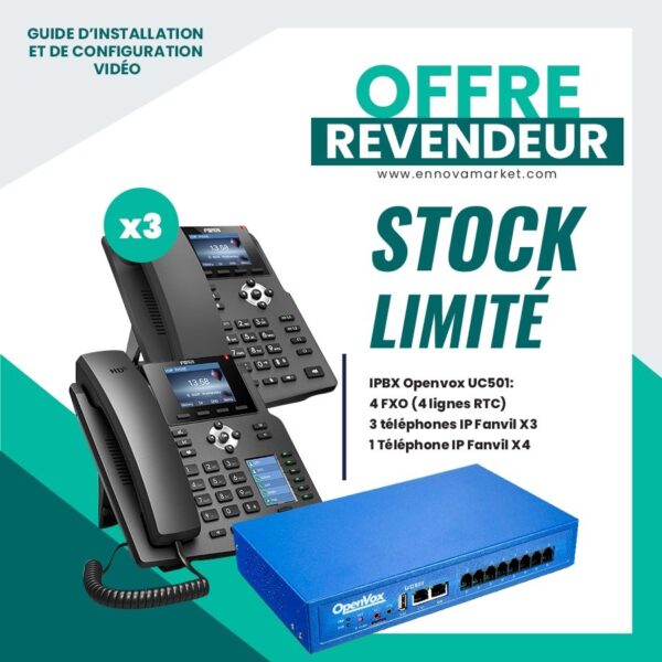 Pack IPBX OpenVox UC501 4 FXO