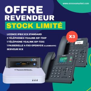 Pack 3CX 4 FXO OpenVox 4 Yealink IP Phone