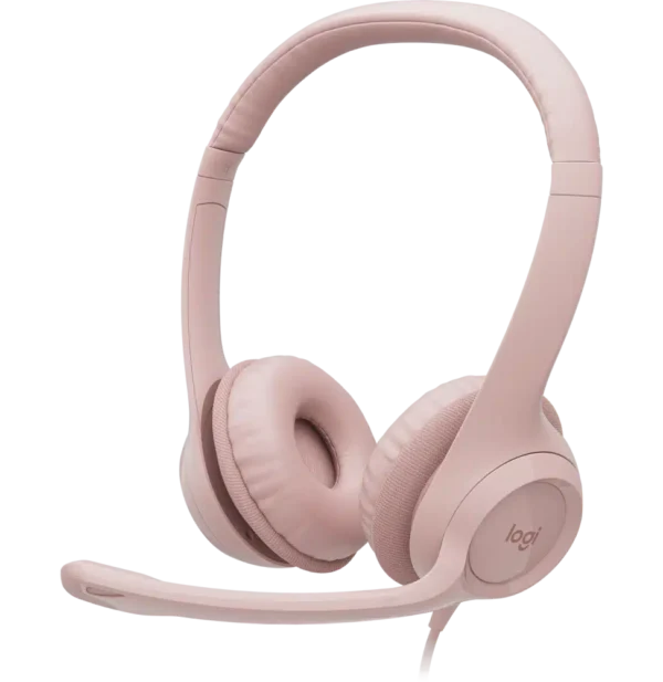 Logitech H390 – Casque Micro USB avec Microphone Anti Parasite – Rose (981-001281)