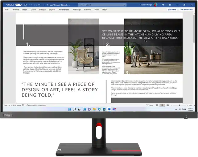 Écran 27″ Full HD Lenovo ThinkVision S27i-30 (63DFKAT4EU)